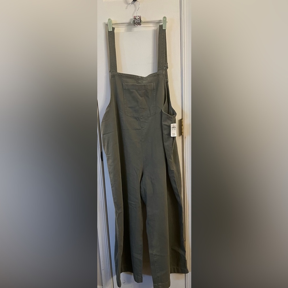 aerie Olive Utility Overalls Jumpsuit